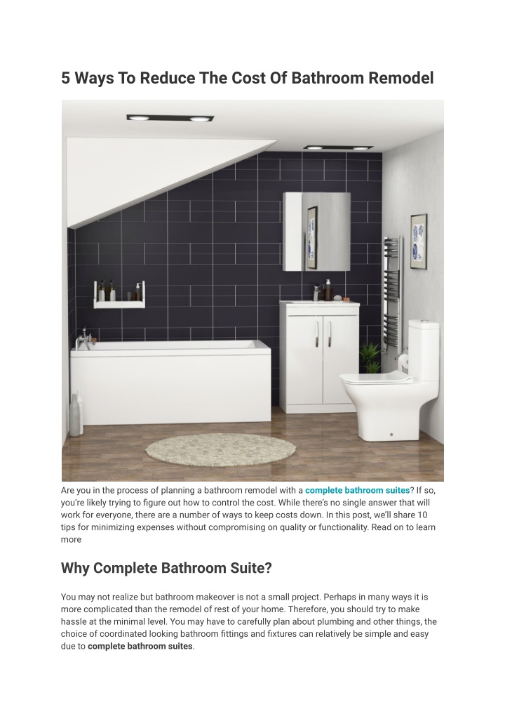 5 ways to reduce the cost of bathroom remodel