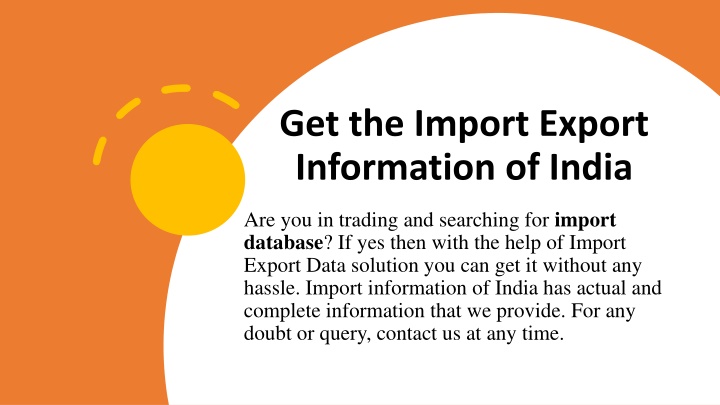 get the import export information of india