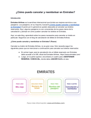 ¿Cómo puedo cancelar y reembolsar en Emirates?