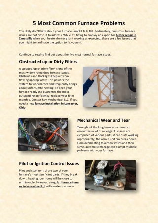 5 Most Common Furnace Problems