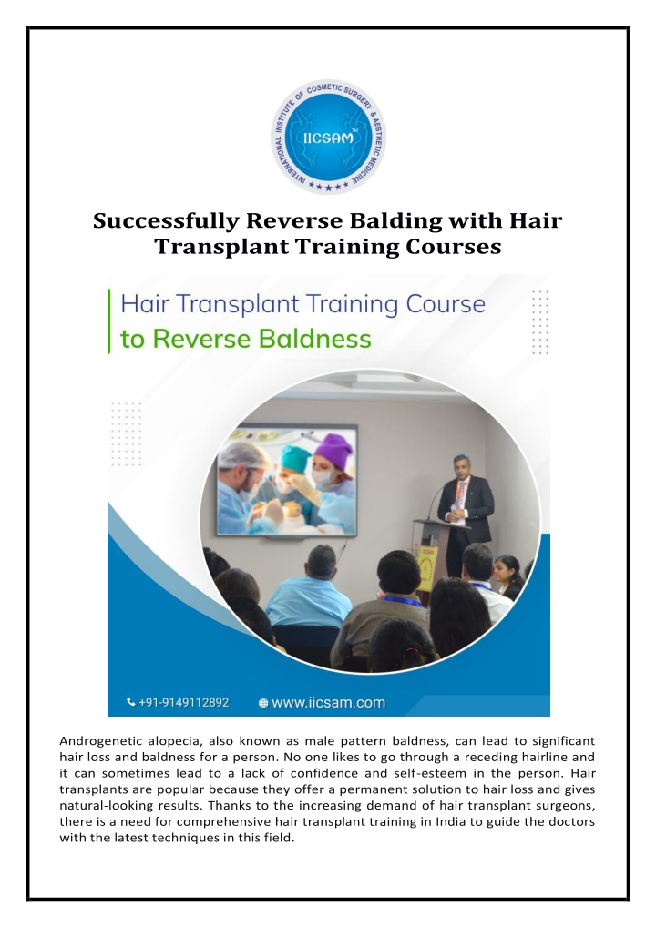 successfully reverse balding with hair transplant