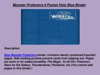 Monster Protectors 9 Pocket Holo Blue Binder