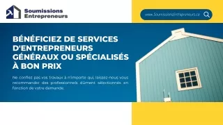 Soumissions Entrepreneurs Généraux - Comparez 3 soumissions pour vos rénovations