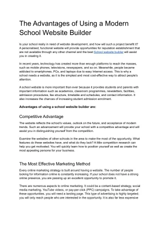 the advantages of using a modern school website
