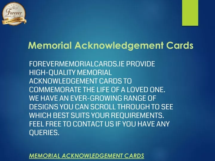 memorial acknowledgement cards
