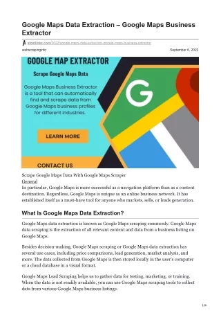 google maps data extraction google maps business