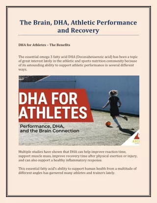 The Brain, DHA, Athletic Performance and Recovery