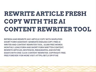 rewrite article fresh copy with the ai content