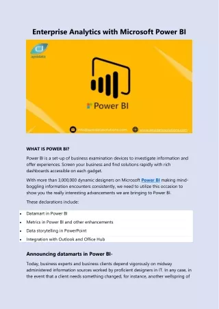 Enterprise Analytics with Microsoft Power BI