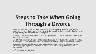 Steps to Take When Going Through a Divorce