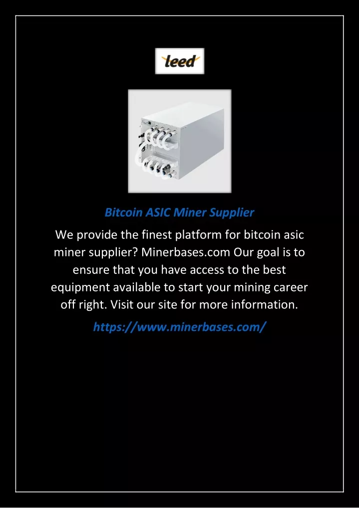 bitcoin asic miner supplier