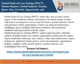 global point of care testing poct market report