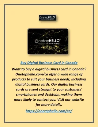 Buy Digital Business Card in India | Onetaphello.com/in