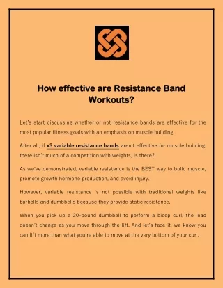 How effective are Resistance Band Workouts