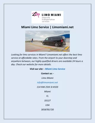 miami limo service limomiami net