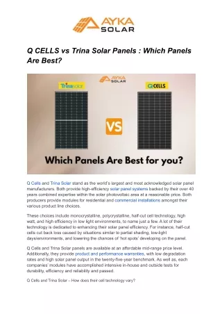 Q CELLS vs Trina Solar Panels _ Which Panels Are Best