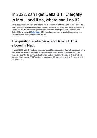 in 2022 can i get delta 8 thc legally in maui