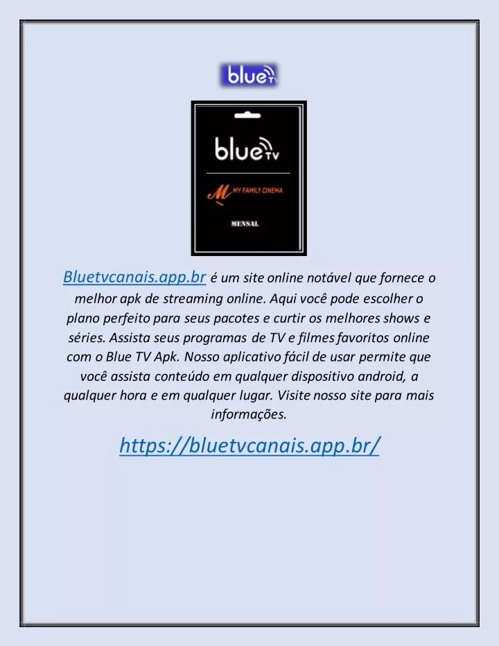 bluetvcanais app br um site online