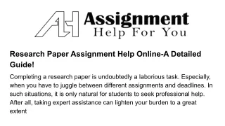 research paper assignment help online a detailed