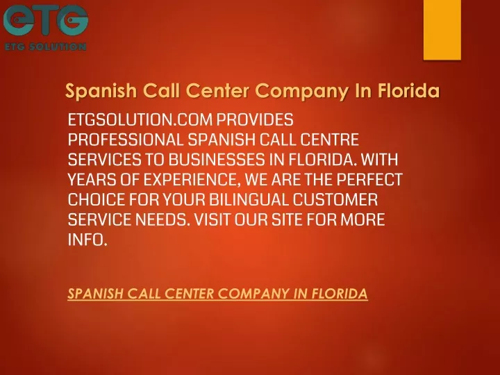spanish call center company in florida