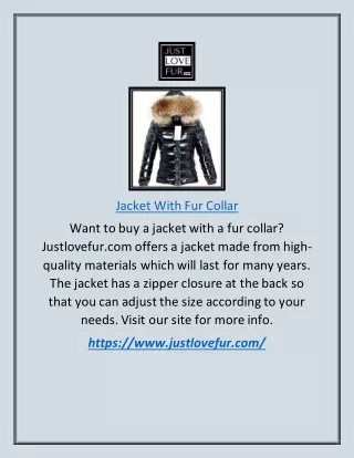 Jacket With Fur Collar | Justlovefur.com
