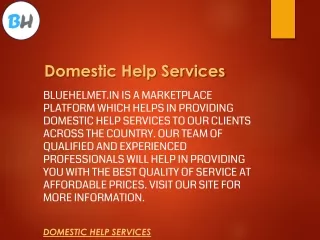 Domestic Help Services  Bluehelmet.in