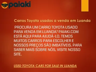 Carros Toyota usados a venda em Luanda  Paiaki