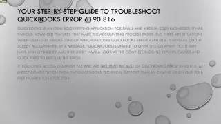 your step by step guide to troubleshoot quickbooks error 6190 816