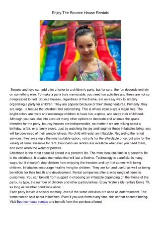 enjoy the bounce house rentals