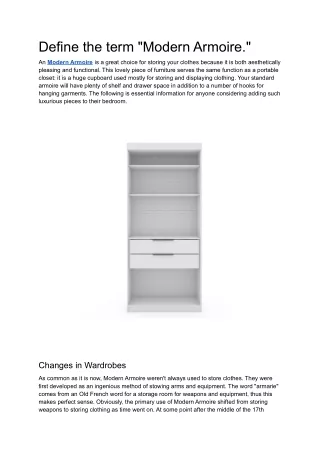 define the term modern armoire