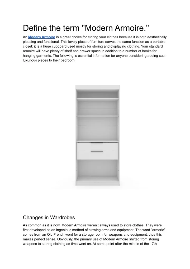 define the term modern armoire