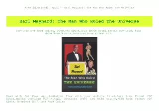 Free [download] [epub]^^ Earl Maynard The Man Who Ruled The Universe (DOWNLOAD E.B.O.O.K.^)