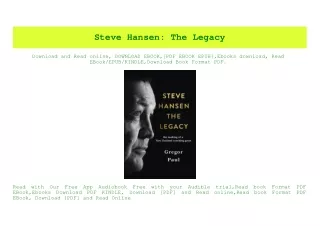 (READ-PDF!) Steve Hansen The Legacy Free Online