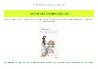 Free [epub]$$ As You Like It (Signet Classics) (E.B.O.O.K. DOWNLOAD^