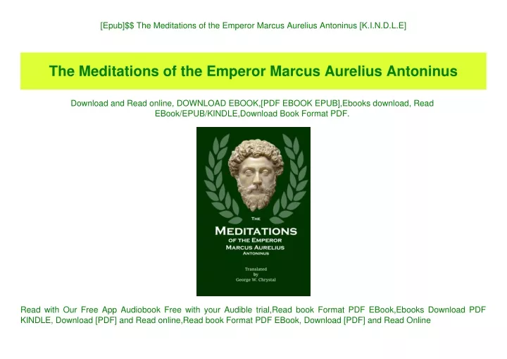 epub the meditations of the emperor marcus