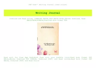 Pdf free^^ Writing Journal {read online}
