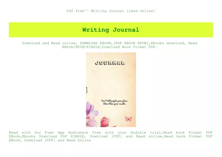 pdf free writing journal read online