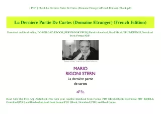 { PDF } Ebook La Derniere Partie De Cartes (Domaine Etranger) (French Edition) (Ebook pdf)