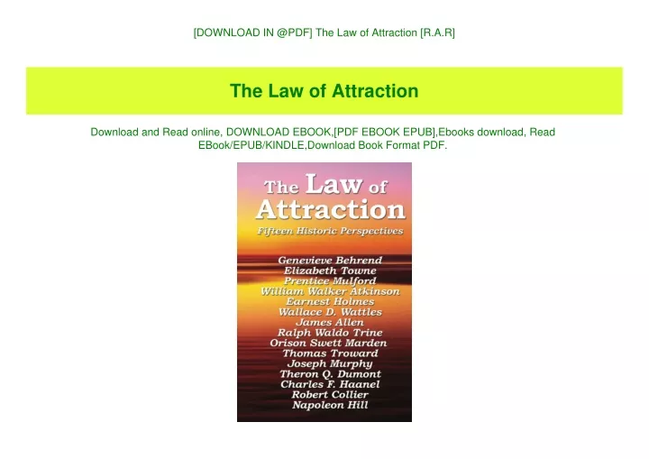 download in @pdf the law of attraction r a r