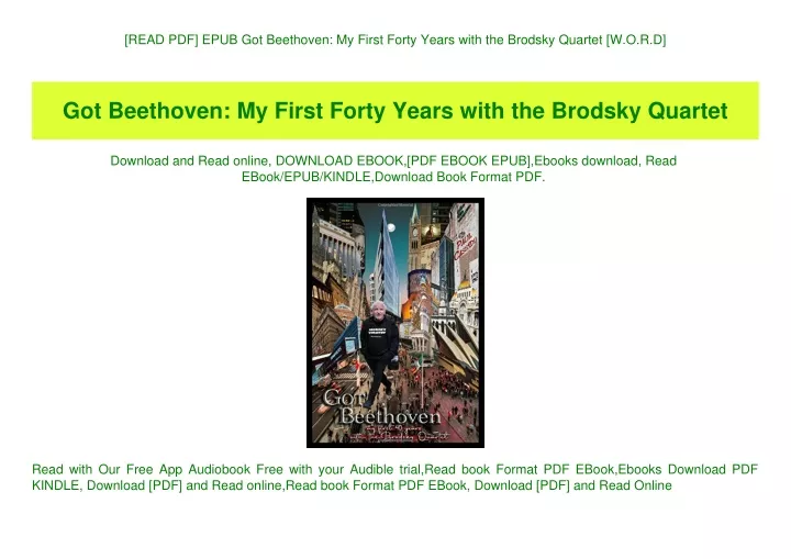 read pdf epub got beethoven my first forty years