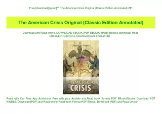 Free [download] [epub]^^ The American Crisis Original (Classic Edition Annotated) ZIP