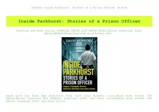 [Pdf]$$ Inside Parkhurst Stories of a Prison Officer [R.A.R]