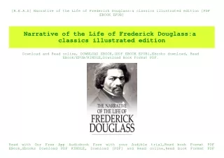 [R.E.A.D] Narrative of the Life of Frederick Douglassa classics illustrated edition [PDF EBOOK EPUB]