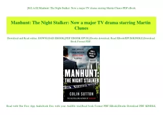 [R.E.A.D] Manhunt The Night Stalker Now a major TV drama starring Martin Clunes PDF eBook