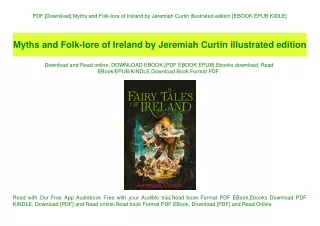PDF [Download] Myths and Folk-lore of Ireland by Jeremiah Curtin illustrated edition [EBOOK EPUB KIDLE]