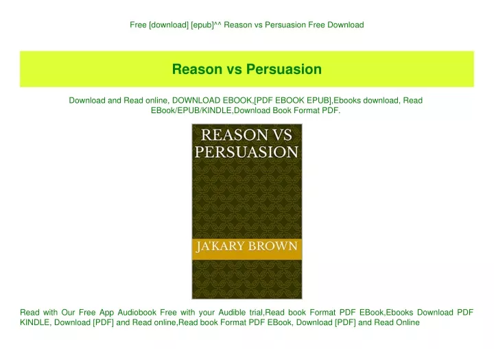 free download epub reason vs persuasion free