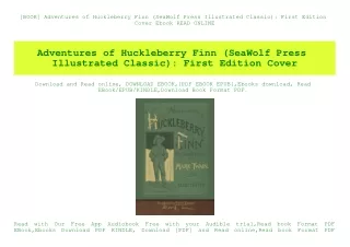 [BOOK] Adventures of Huckleberry Finn (SeaWolf Press Illustrated Classic) First Edition Cover Ebook READ ONLINE