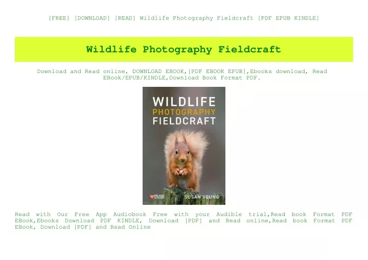 free download read wildlife photography