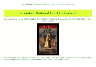 [READ PDF] Kindle Personal Recollections of Joan of Arc Annotated Free Book