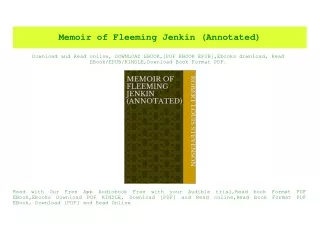 PDF) Memoir of Fleeming Jenkin (Annotated) (E.B.O.O.K. DOWNLOAD^
